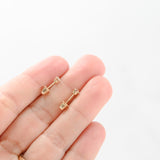 14K Yellow Gold Cubic Zirconia Tiny Dainty Studs