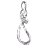 10k White Gold Diamond Twisting Knot Pendant and Drop Earring Jewelry Set