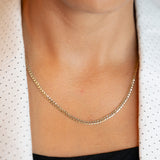 14k Yellow Solid Gold Diamond-Cut Curb Link Chain