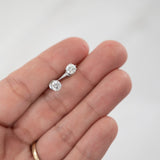 Pendientes de diamantes de oro blanco de 14 qt de 1,0 quilates, pendientes de diamantes naturales reales, pendientes de diamantes de oro, tachuelas de diamantes, regalo perfecto