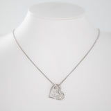 18K White Gold Diamond Two Hearts Pendant