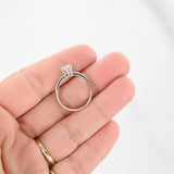 Anillo de compromiso con solitario de diamantes en oro blanco de 14 quilates, 0,50 quilates