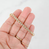 Pulsera de eslabones en forma de S de tenis con diamantes en oro amarillo de 14 k, 2,25 quilates