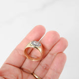 14K Yellow Gold Vintage Diamond Ring for Men with Bezel Setting and Channel Set Diamonds