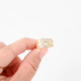 14k Yellow Gold Woven Channel Cubic Zirconia Ring