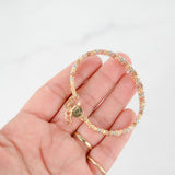 18k Tri-Color Moon Cut Beads Dorica 2 Rows Brand Bangle