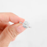 Platinum Diamond Cushion Cut Center Engagement Ring 1.90Ctw