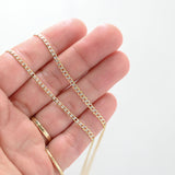 14K Two-Tone Gold Curb Link White Rhodium Diamond Cut Chain