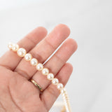 Classic Freshwater Pearl Necklace for Women 18K Gold Fishhook Lock