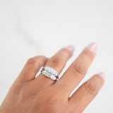 14k White Gold Wedding Set Diamond Engagement Ring with Matching Diamond Wedding Band