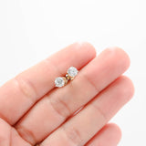 14k Yellow Gold Diamond Stud Earrings