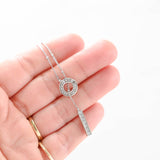 18k White Gold Diamond Lariat Necklace