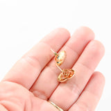 14k Yellow Gold Heart Shaped Stud Earrings