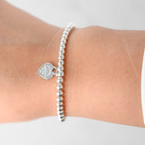 Tiffany & Co Silver Heart Tag Bead Bracelet