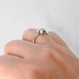 14K White Gold Diamond Floral Cluster Engagement Ring