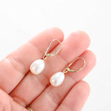 14k Yellow Gold Freshwater Pearls Drop/Dangle Earrings