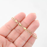 14K Yellow Gold Figaro ID Bracelet Perfect for Small Wrists or Kids