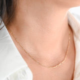 14K Yellow Gold Figaro Link Dainty Chain 2.7g