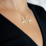 14K Solid Gold Diamond Personalized Name "Arlyn" Necklace