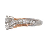 Ladies 14k Two-tone Gold Diamond Bypass Ring