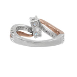 Ladies 14k Two-tone Gold Diamond Bypass Ring