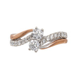 Ladies 14k Two-tone Gold Diamond Bypass Ring