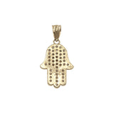 14k Yellow Gold Hamsa with Cubic Zirconia Pendant