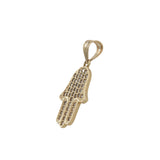 14k Yellow Gold Hamsa with Cubic Zirconia Pendant