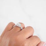 18k White Gold Wedding Set Diamond Engagement Ring with Matching Diamond Wedding Band