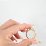 Anillo vintage con engaste de canal de diamantes en oro macizo amarillo de 18 quilates