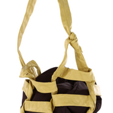 Authentic Bottega Veneta BV Tape Bucket Bag Mustard Leather & Brown Nylon