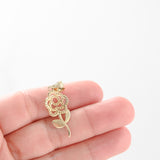 14K Yellow Gold Cubic Zirconia Openwork Flower Design Pendant