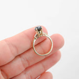 14k Yellow Gold Black Diamond Round Cut With Accents Baguettes Ring