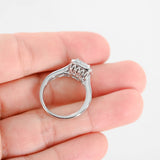 14K White Gold Diamond Cluster Engagement Ring 1.02Ctw