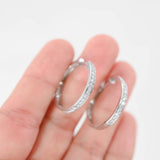 10K White Gold Diamond Hoops Earrings 0.51Ctw