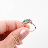 14K Yellow Gold Sapphire And Diamond Cocktail Ring