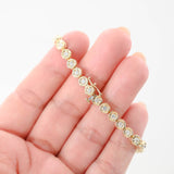 14K Yellow Gold Diamond Bezel Tennis Bracelet 1.44Ctw