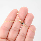 18K Yellow Gold Mini Paperclip Link Bracelet Or Anklet Adjustable