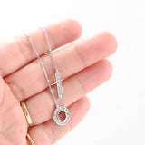 18k White Gold Diamond Lariat Necklace