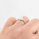 14k White Gold Satin Scattered Diamond Dome Ring And Studs Set