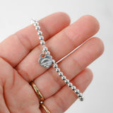 Tiffany & Co Silver Heart Tag Bead Bracelet