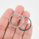 10K White Gold Diamond Hoops Earrings 0.51Ctw