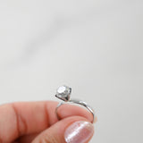 14K White Gold Black Pique Diamond Solitaire Engagement Ring 1.67Ctw