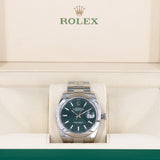 Rolex 126300 41 MM Datejust Mint Green Fluted Motif Dial Stainless Steel Watch