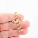 18k Tri-colored Gold Openwork Cross Pendant