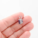 14k White Gold Solitaire Cushion Cut Amethyst Pendant