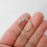 14K White Gold Diamond Floral Cluster Engagement Ring