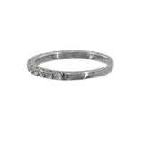 10K White Gold Diamond Engagement and Wedding Half Eternity Band Ring Set