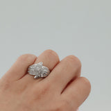 10k White Gold Diamond Cluster Bypass Cocktail Ring