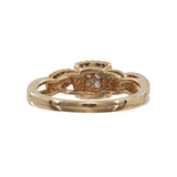 Anillo de oro amarillo de 10 quilates con diamantes para mujer